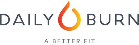 Logo for Daily Burn featuring a stylized orange and yellow flame between the words DAILY and BURN, with the tagline A BETTER FIT in capital letters below.