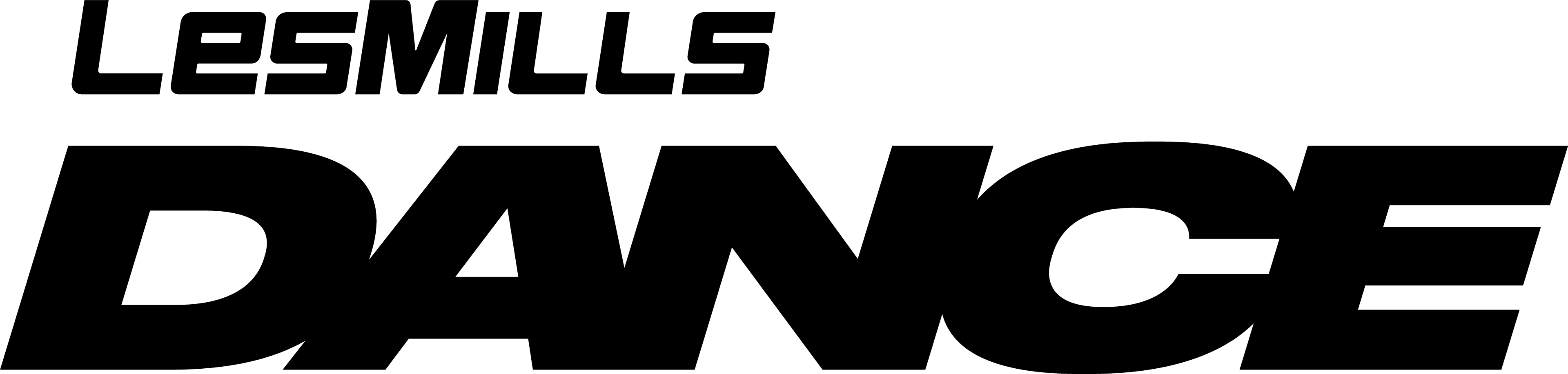 The LES MILLS DANCE logo in black on a white background.