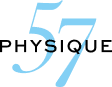 Logo for Physique57 on a white background.