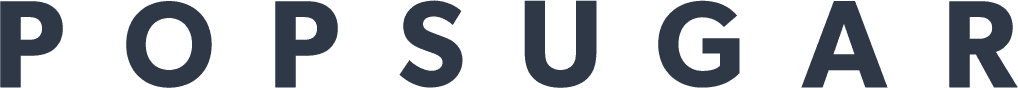 The image displays the word POPSUGAR in bold, dark blue, uppercase letters on a transparent background.
