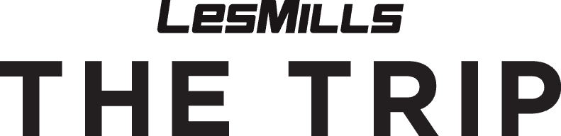 Black text logo with Les Mills in uppercase font above larger, bold THE TRIP on a white background.