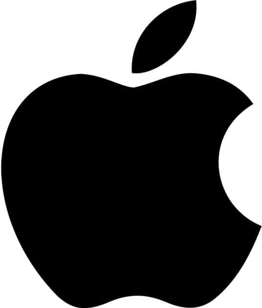 Black Apple logo, set against a white background.